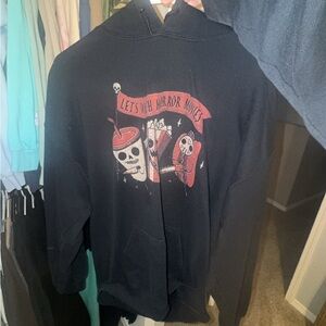Black Hoodie with Horror Movie Graphic